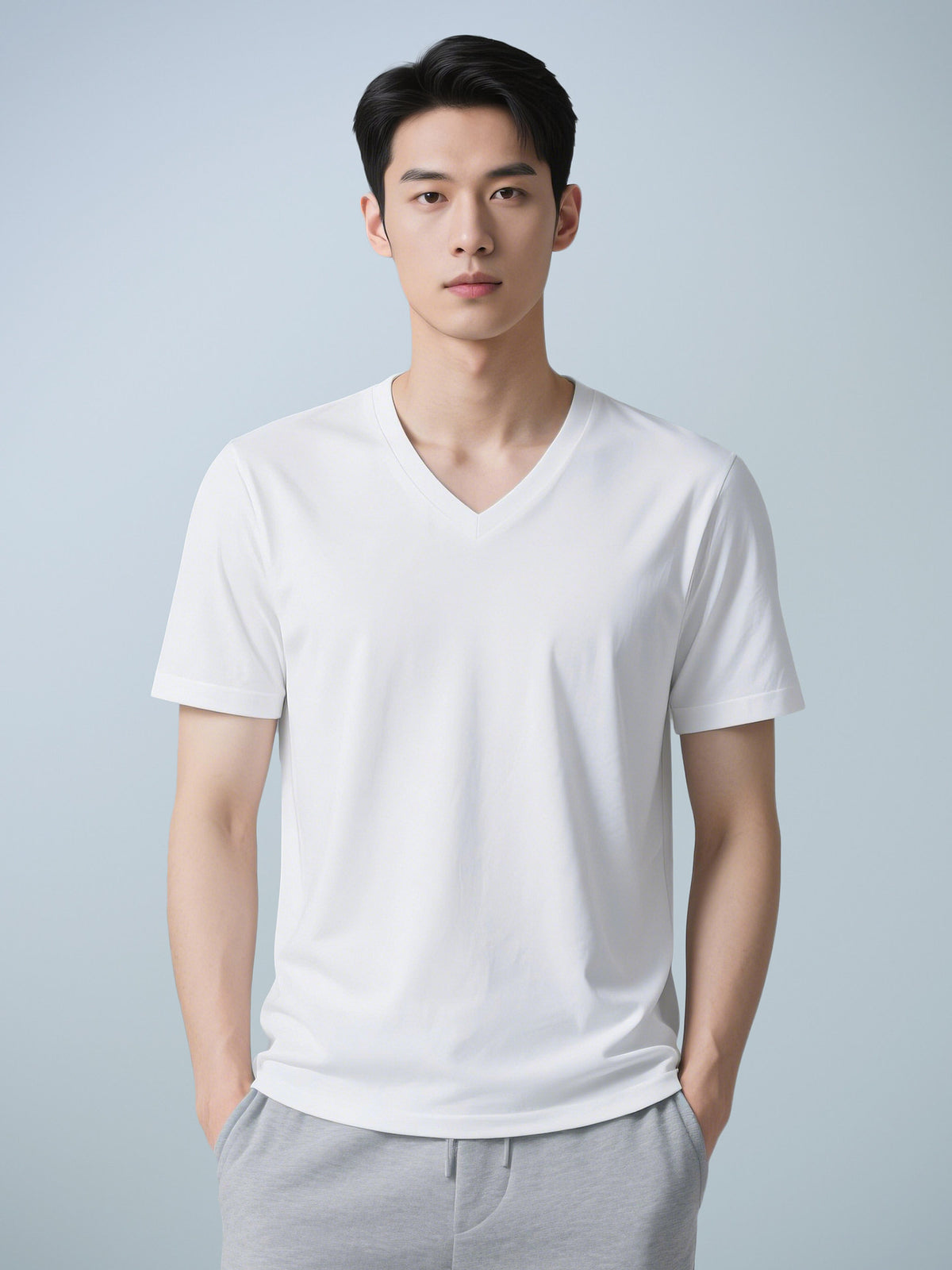 Men's Casual Solid Color Short Sleeve Crew Neck T-Shirt