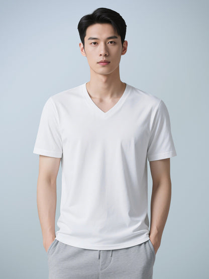 Men's Casual Solid Color Short Sleeve Crew Neck T-Shirt