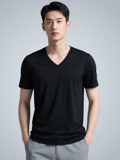 Men's Casual Solid Color Short Sleeve Crew Neck T-Shirt