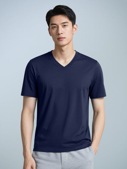 Men's Casual Solid Color Short Sleeve Crew Neck T-Shirt