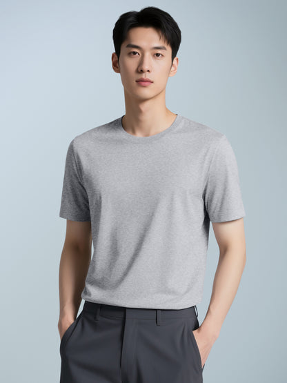 Men's Casual Solid Color Short Sleeve Crew Neck T-Shirt